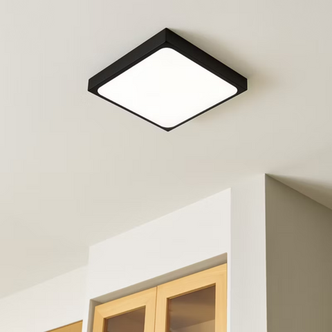 Plafonieră LED 275x275mm neagră cu lumină neutră uniformă