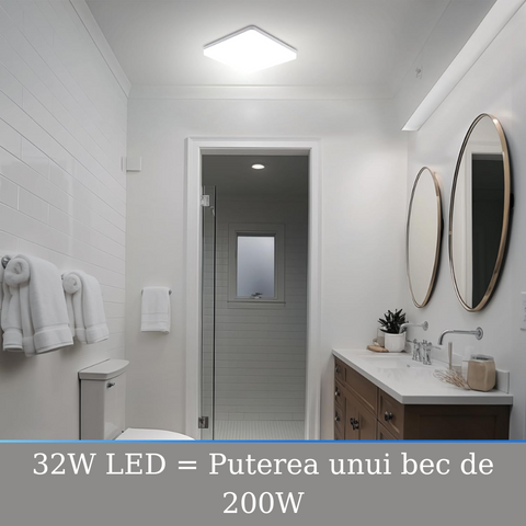 Corp plafon LED pătrat alb minimalist cu 2560lm
