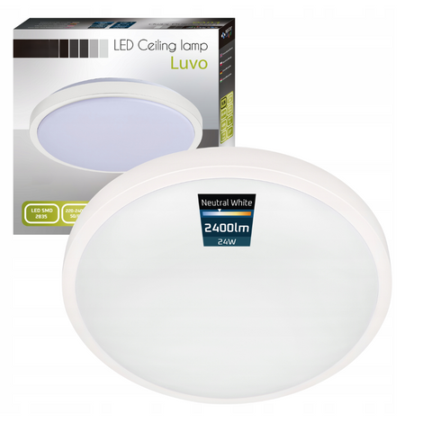 plafoniera led rotunda luvo 24w 4000k alb ip44 Ø325mm
