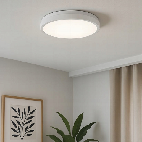 plafoniera moderna led slim 24w alb neutru Ø325mm ip44