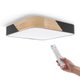 Plafonieră LED Pătrată Wood 24W cu telecomandă