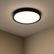 Vedere laterală plafonieră LED Luvo neagra, montata pe tavan, cu difuzor PVC
