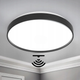 plafoniera economica neagra rotunda cu senzor 18w ip44
