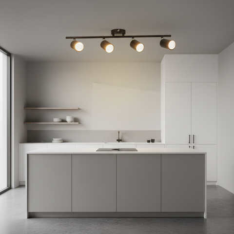 spot tavan 4xGU10 negru mat modern