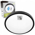 plafoniera led neagra rotunda 2xe27 cu senzor reglabil ip44