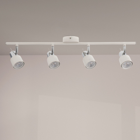 Plafonieră modernă albă cu 4 spoturi GU10 pentru interior
