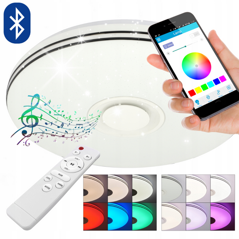 plafoniera led smart nevada 72w rgbw cct cu difuzor bluetooth
