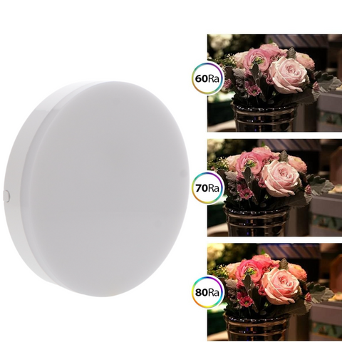 plafoniera rotunda alba cct, cri80 pentru bai, living, spatii comerciale, led-box.ro