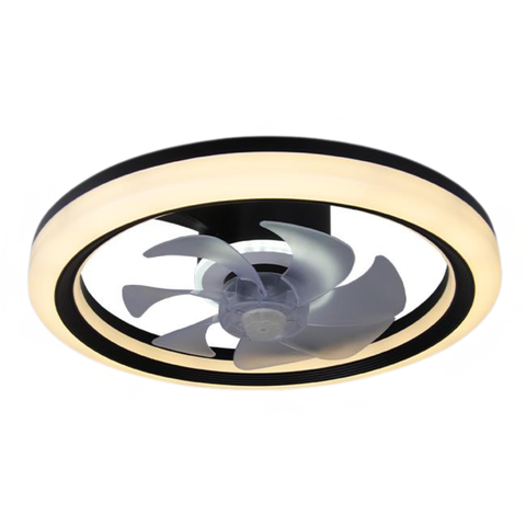 Plafonieră ventilator neagră pentru living modern