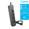 prelungitor cu prize si usb, prelungitor multifunctional, prelungitoare smart, prelungitoare  priza cu usb, prelungitor priza cu usb, led-box.ro