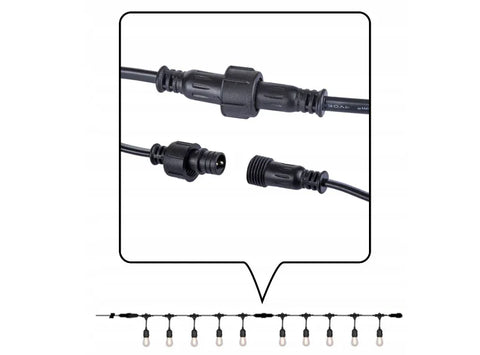 Ghirlandă LED Exterior 5m cu 6 Becuri Filament 1W E27, IP44
