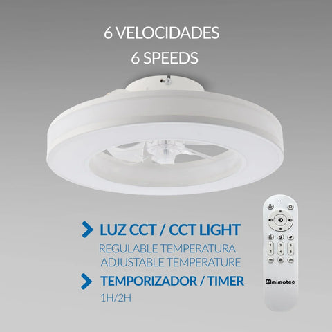 Ventilator plafon LED Venecia CCT cu control prin aplicație