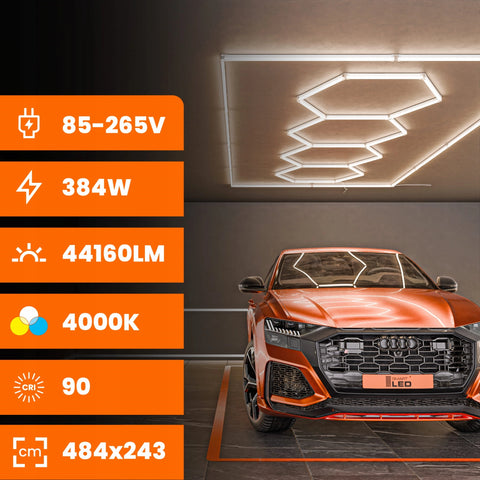 Sistem modular LED Hexagon design fagure pentru iluminat industrial