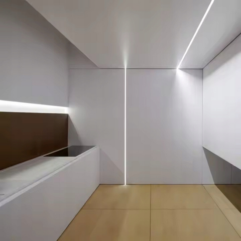 Profil aluminiu lat 2m cu dispersor mat pentru benzi LED, montaj rigips
