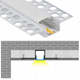 Profil încastrat LED 17mm cu accesorii capace, aluminiu anodizat argintiu
