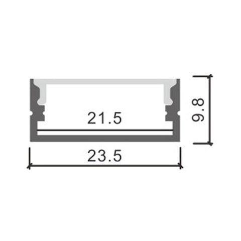Profil din aluminiu Minim, finisaj alb, pentru banda LED, 2 metri - led-box.ro