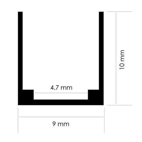 Profil din aluminiu U2 pentru banda LED, 9x10 mm, 24V/220V, 2 metri - led-box.ro