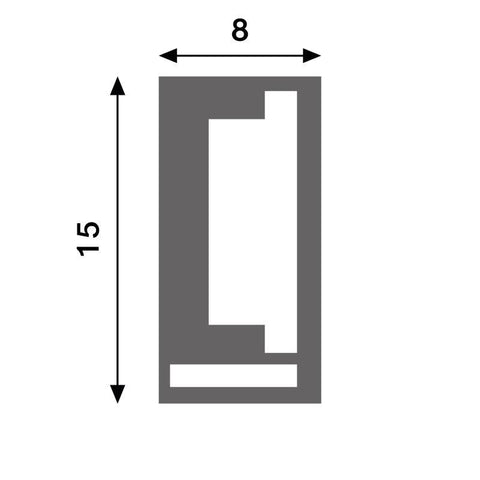 Profil dreptunghiular din silicon pentru banda LED, 8 x 15 m, accesorii incluse - led-box.ro