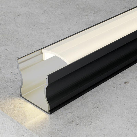 Profil inalt din aluminiu cu finisaj negru, 17,2 x 14,40 mm, 2 m - led-box.ro
