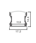 Profil inalt din aluminiu cu finisaj negru, 17,2 x 14,40 mm, 2 m - led-box.ro