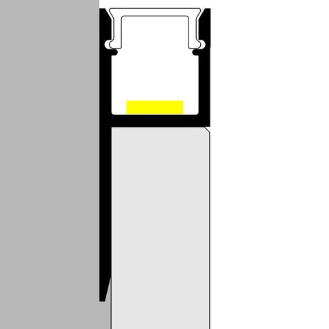 Profil LED arhitectural Def, aluminiu, 12 x 33 mm, lungime 2 m - led-box.ro