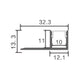 Profil LED arhitectural incastrabil Ope, aluminiu, 13.3 x 32.3 mm, 2 m - led-box.ro