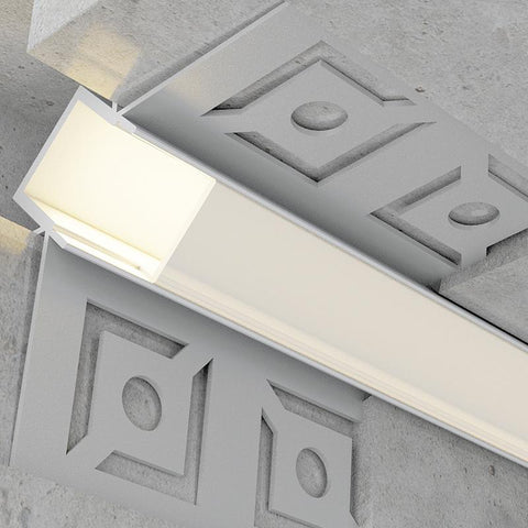 Profil LED arhitectural incorporabil de colt Lor, aluminiu, 25 x 50 mm, 2 m - led-box.ro