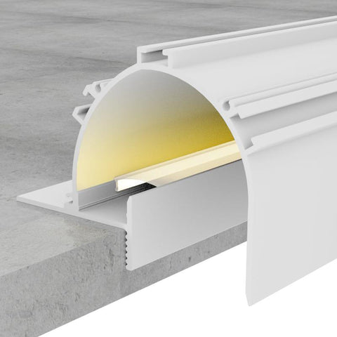 Profil LED arhitectural Sunn, aluminiu, 70 x 96 mm, 2 m, alb - led-box.ro