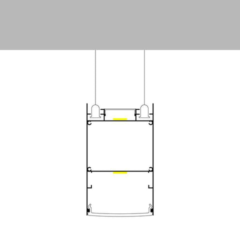 Profil LED Bieg suspendat, din aluminiu, 85 x 50, 2 metri - led-box.ro