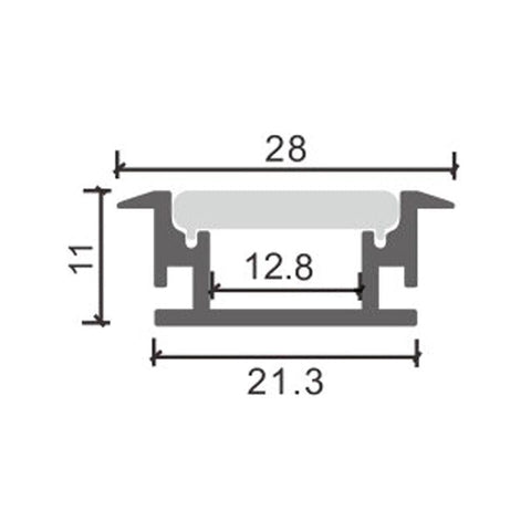 Profil LED din aluminiu, 11 x 28 mm, 2 m - led-box.ro