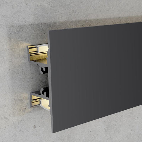 Profil LED Gote, montaj aplicat pe perete, aluminiu, 43.8 x 18 mm, 2 m - led-box.ro
