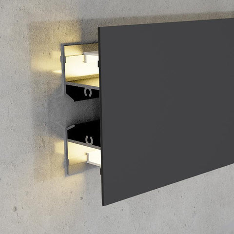 Profil LED Gote XL, montaj aplicat pe perete, aluminiu, 75.3 x 24.5 mm, 2 m - led-box.ro