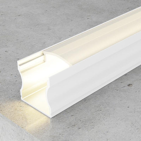 Profil LED inalt din aluminiu cu finisaj alb, 17,2 x 14,40 mm, 2 m - led-box.ro