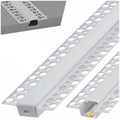 Profil LED dublu pentru rigips, montaj în pereți și plafoane, aluminiu anodizat