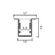 Profil LED incastrat Sor, aluminiu, 13 x 17 mm, lungime 2 m - led-box.ro