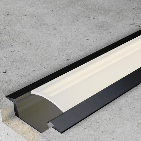 Profil LED incastrat SUB din aluminiu 7 x 24.7 mm, 2 m, negru - led-box.ro