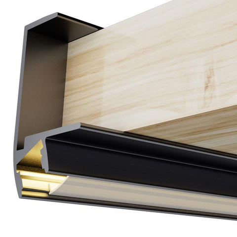 Profil LED Keo, montaj aplicat pe mobilier, aluminiu, 30.5 x 11.5 mm, negru - led-box.ro