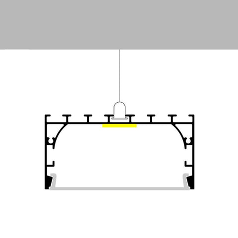 profil aluminiu suspendat, profile suspendate, profile led suspendate, profil banda led suspendat, profil aluminiu dedeman, profil din aluminiu 40x70mm, profil led 4x7cm, led-box.ro