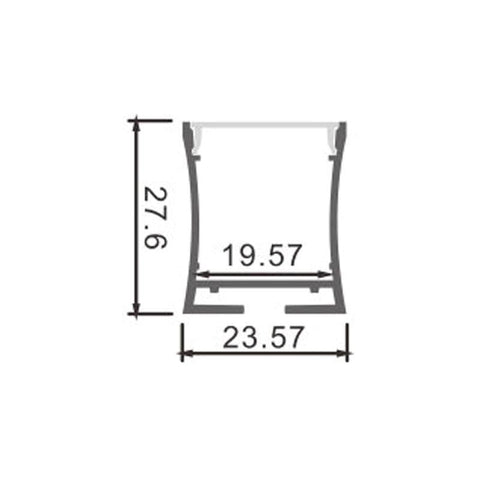 Profil LED suspendat Petit, din aluminiu, 27,6 x 23,57 mm, 2 metri - led-box.ro