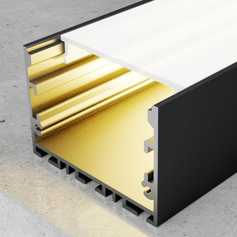 Profil LED suspendat Sixe, aluminiu, 32 x 50 mm, 2 metri, negru - led-box.ro
