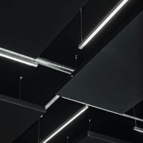 Profil LED suspendat Sixe, aluminiu, 32 x 50 mm, 2 metri, negru - led-box.ro
