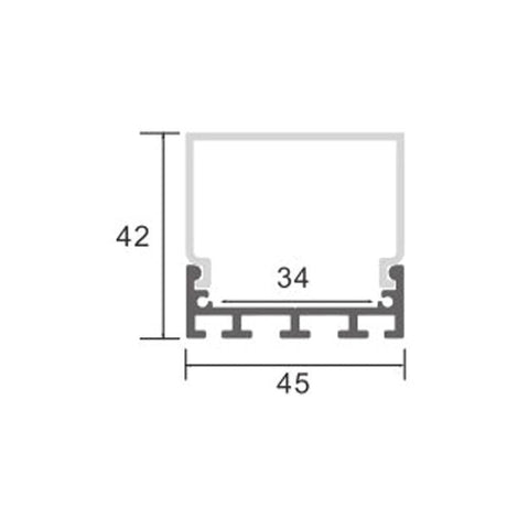 Profil LED Traken, montaj suspendat/aplicat, aluminiu, 42 x 45 mm, 2 metri - led-box.ro