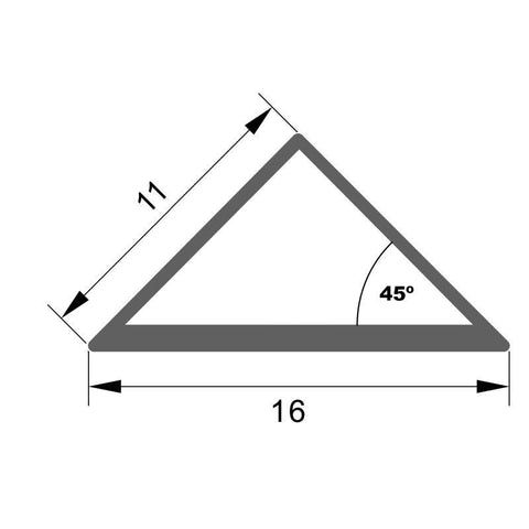 Profil LED triunghiular din aluminiu, 16 x 11 mm, 2 m - led-box.ro