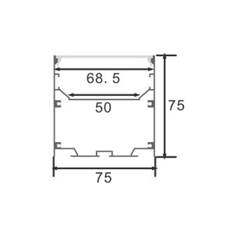 Profil LED Wef, montaj aparent sau suspendat, 75 x 75 mm, 2 metri - led-box.ro