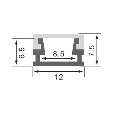 Profil Slim din aluminiu pentru banda LED, 7,5 x 12mm, 2 metri - led-box.ro