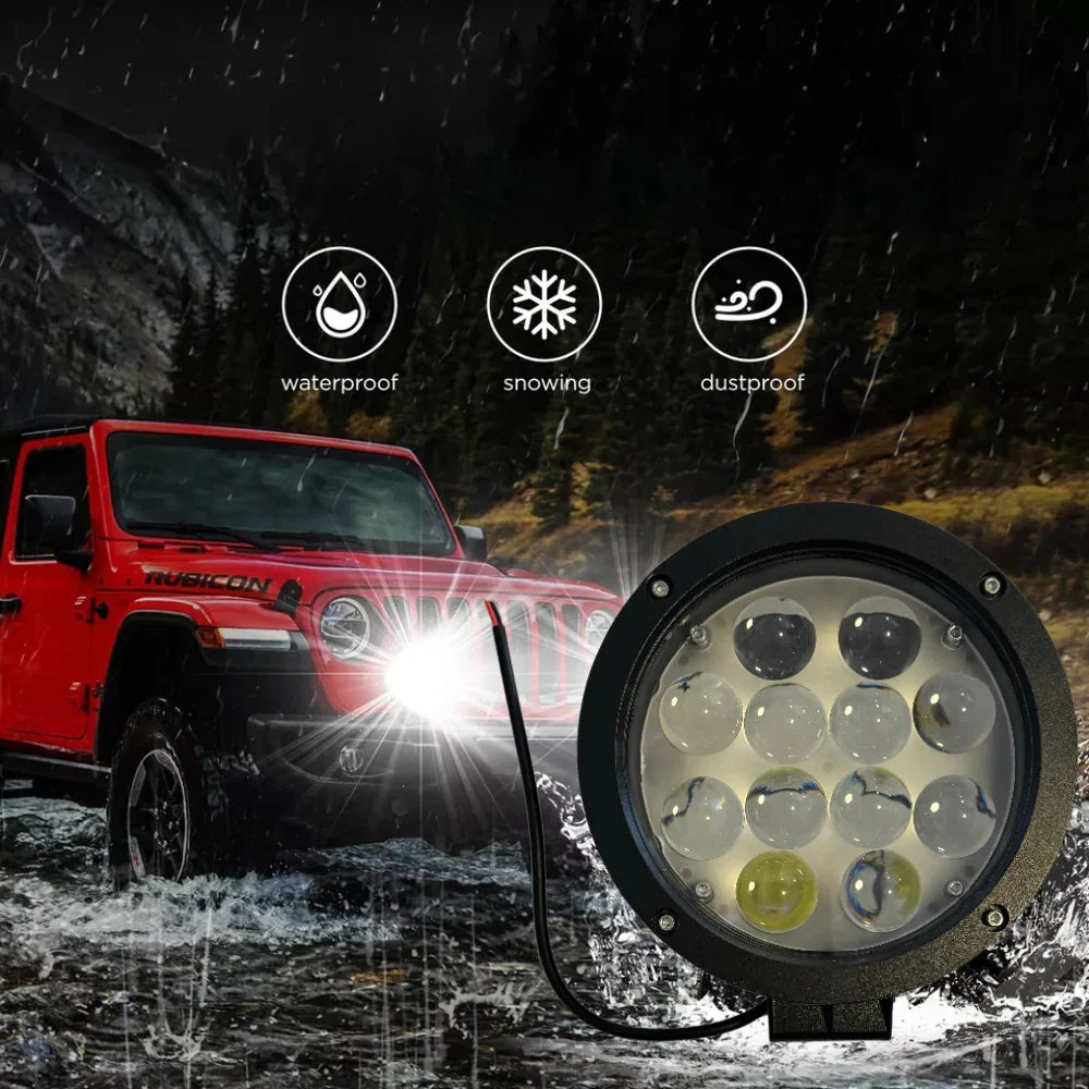 Proiector Led Auto Offroad 60w/6500lm, IP68 Spot Beam | Led-Box.ro