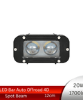 Proiector Auto Offroad 20W/12-24V Spot Beam 12° - led-box.ro