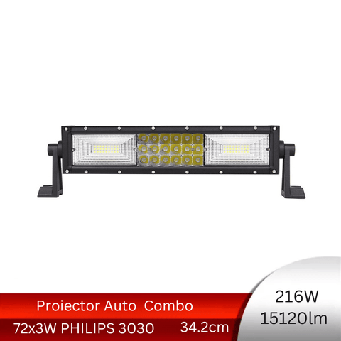 proiector auto dreptunghiular, proiector led auto 216w, proiectoare auto combo beam, proiectoare off road dreptunghiulare, proiectoare off road, proiector auto offroad 34cm, proiector offroad 12v-24v, proiectoare led camion, proiectoare suv, proiector 12v auto faza lunga faza scurta, led-box.ro