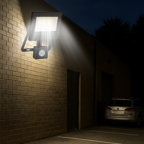 Proiector LED 30w cu senzor PIR reglabil pentru iluminat sigur
