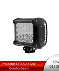 Proiector LED Auto Cu Doua Faze 72W/12V-24V, 16.7 cm, Combo - led-box.ro